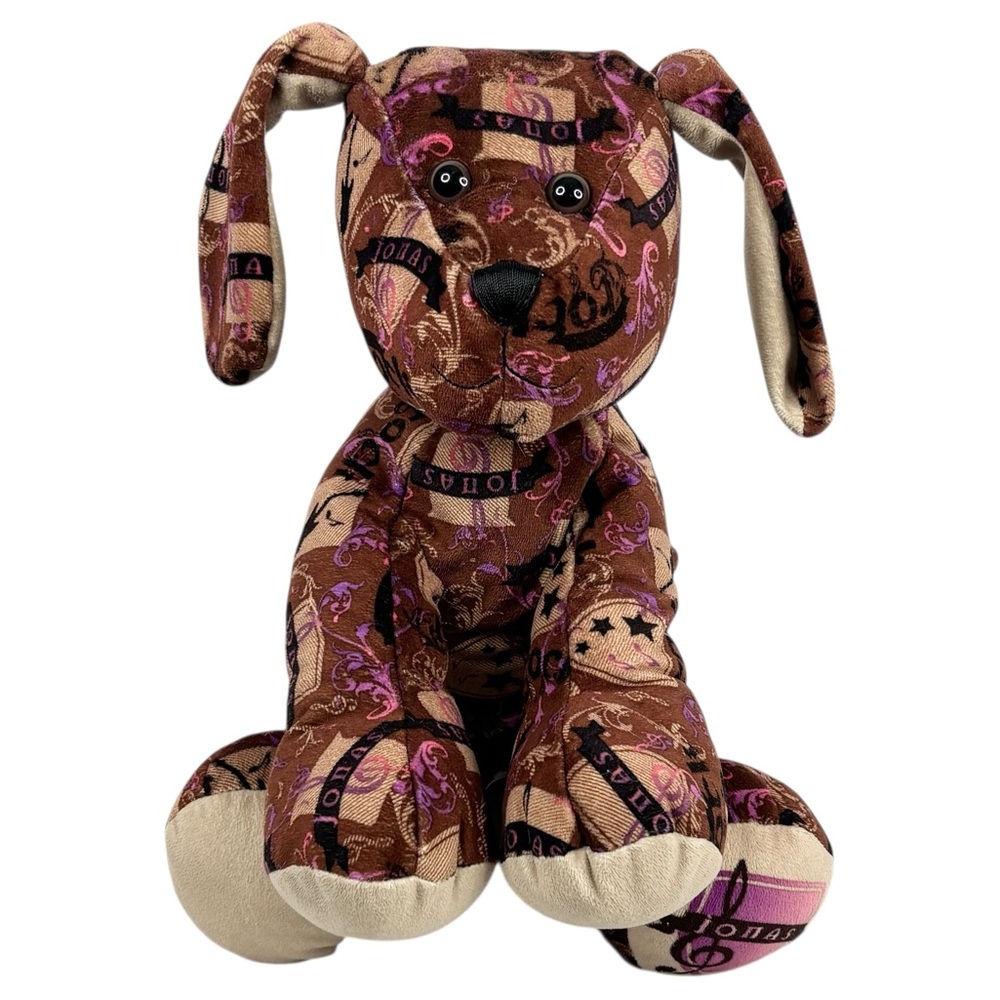BAB Build A Bear Jonas Brothers 13” Graphic Print Dog Plush Toy No Sound